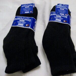DIABETIC ANKLE SOCKS BLACK  6pair SIZE 10-13, NEW IN PKG.